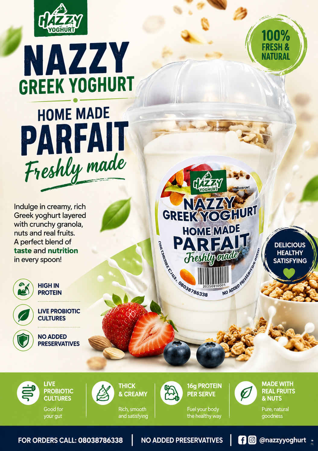 White milky crunchy parfait 